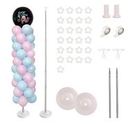 Adjustable Balloon Stand Set 2pcs, 2 Meter Telescopic Metal Stand, Balloon Arch Stand Height Adjustable for Party Decoration Wedding and Birthday