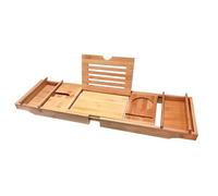 Adjustable Bamboo Bath Caddy Tray - Extendable Bathtub Tray for Relaxing No Drilling Sturdy & Multifunctional Bathroom Shelf Perfect for Spa Days & Self-Care
