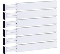 Adjustable Bamboo Drawer Divider Organizers - 6 Pack Large Expandable Drawer Organization Separators for Kitchen Utensils, Dresser, Bedroom, Bathroom, Baby Drawer, Office - 17.5” to 22" (White)