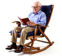 Adjustable Bamboo Folding Rocking Chairs for Gar & Indoor Use - Comfortable Sun Lounger with Armrest & Footrest - Blue Recliner Seating for Relaxation