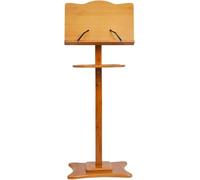 Adjustable Bamboo Lectern Stand - Portable Pulpit with Storage Rack for Churches, Offices, Schools, Conferences & Meetings - Perfect for Presentations & Events
