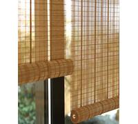 Adjustable Bamboo Roll-Up Shade 40-150cm, Light Filtering Blinds for Patio, Garden & Kitchen, Easy to Hang Privacy & Sun Protection, Large 145x300cm (57x118in)