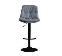 Adjustable Bar Stool - Sturdy Chrome Base, Padded Leatherette, Gas Lift Swivel Design for Kitchen, Restaurant, Cafe - Modern White 15.2" x 15.2" x 36.1"