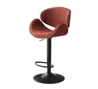 Adjustable Bar Stool with Backrest Modern Kitchen Island Chairs 360° Swivel Breakfast Stools Comfortable Red Bar Seats for Home Dining