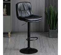 Adjustable Bar Stool with Chrome Base - Sturdy Padded Leatherette Upholstery, Gas Lift & Swivel Design for Kitchen, Restaurant, Cafe - Modern White 15.2" x 15.2" x 36.1"