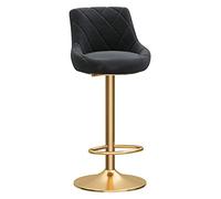 Adjustable Bar Stools, Bar Chairs Counter Barstool with Backrest and Footrest, Breakfast Dining Stools for Kitchen Island, Counter Bar Stools, White Velvet Seat+ Gold Metal Legs (Black S)