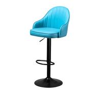 Adjustable Bar Stools Swivel PU Leather Kitchen Island Chairs Counter Height Bar Stool Comfortable Seating for Kitchen Restaurant Home Black White Blue