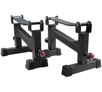 Adjustable Barbell Holder Stand - 5-level Deadlift Platform For Home Gym - Height Adjustable Bench Press Rack (30-40cm) For Strength Training & Fitness Black Two