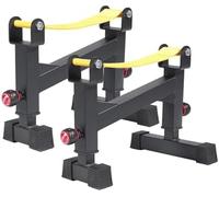 Adjustable Barbell Holder Stand - 5-level Deadlift Platform For Home Gym - Height Adjustable Bench Press Rack (30-40cm) For Strength Training & Fitness Yellow Two