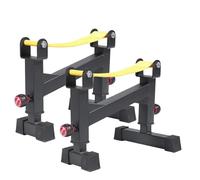 Adjustable Barbell Holder Stand - 5-Level Height Adjustment for Deadlift and Bench Press Home Gym Equipment (Yellow Two)