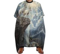 Adjustable Barber Cape, Goats Lambs Snow Mountain River, Hairdressers Gown Professional Hairdressing Cape for Haircut Salons Coloring