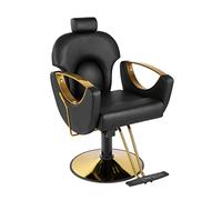 Adjustable Barber Reclining Salon Chair - 360° Swivel, Multi-Function for Shampoo & Tattoo Services, Stylish Black Design, Ultimate Comfort & Durability