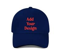 Adjustable Baseball Cap Add Your Text Images Sport Caps Navy