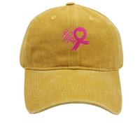 Adjustable Baseball Cap Embellished with Pink Ribbon Symbol Breast Cancer Awareness Hat for Men or Women Ideal International Month Accessory