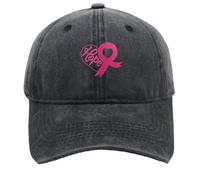 Adjustable Baseball Cap Embellished with Pink Ribbon Symbol Breast Cancer Awareness Hat for Men or Women Ideal International Month Accessory