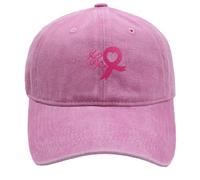 Adjustable Baseball Cap Embellished with Pink Ribbon Symbol Breast Cancer Awareness Hat for Men or Women Ideal International Month Accessory