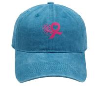 Adjustable Baseball Cap Embellished with Pink Ribbon Symbol Breast Cancer Awareness Hat for Men or Women Ideal International Month Accessory