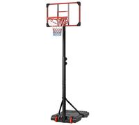 Adjustable Basketball Hoop And Stand W/ Wheels 1.8-2.1M Red