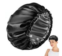 ADJUSTABLE BAT NUMPAGNE - LARGE BLACK HAIR SLEEPING CUT FOR WOMEN, ADJUSTABLE SATIN CAP | Natural Sleep Plugging, Sleep Wrap, Bedtime Use, Long Protectors,
