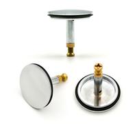 Adjustable Bath Plug 43mm Cover/ 8mm Pole Pop Up Bath Plug with Adjustment Screw Heavy Duty Brass Chrome Bathtub Plug for UK Standard Bathtub