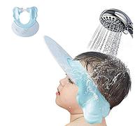 Adjustable Bath Visor, Cartoon Soft Silicone Shower Cap Shampoo Protect Hats, Bathing Shampoo Shield Sunshade Cap Visor for Toddler, Baby, Kids, Children, Adults (Blue)