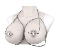 Adjustable BDSM Nipple Clamps and Chest Harness Set - 2-in-1 Bondage Restraint Gear for Women, Nipple Clips Adult Accessories for Sex Play (Style B)