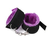 Adjustable BDSM Sexy Prop Plush Handcuffs Foot Cuffs ，Sex Handcuff Bracelets Comfy for Men，Bondage Slave Exotic Accessories Sex Toys for Couples Purple One Size