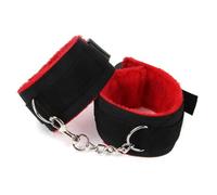 Adjustable BDSM Sexy Prop Plush Handcuffs Foot Cuffs ，Sex Handcuff Bracelets Comfy for Men，Bondage Slave Exotic Accessories Sex Toys for Couples Red One Size