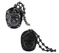 Adjustable Bead Necklace with Amitabha Pendant - Spiritual Jewelry for Women, Halloween Costume Accessories, Meditation & Everyday