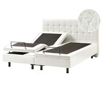 Adjustable Bed Boucle DUKE 160 x 200 cm (EU King Size) Off-White