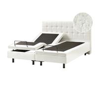 Adjustable Bed Boucle DUKE 160 x 200 cm (EU King Size) Off-White