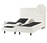 Adjustable Bed Boucle DUKE II 160 x 200 cm (EU King Size) Off-White
