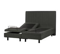 Beliani Adjustable Bed Fabric Duke Ii 160 X 200 Cm (Eu King Size) Dark Grey