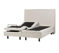 Beliani Adjustable Bed Fabric CASTELLAN 160 x 200 cm (EU King Size) Light Beige, Cream
