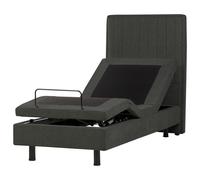 Beliani Adjustable Bed Fabric Duke Ii 80 X 200 Cm (Eu Small Single) Dark Grey