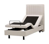 Beliani Adjustable Bed Fabric Duke Ii 80 X 200 Cm (Eu Small Single) Light Beige