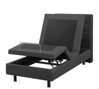 Beliani Adjustable Bed Fabric Duke 80 X 200 Cm (Eu Small Single) Dark Grey
