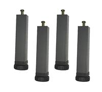 Adjustable Bed Legs Set of 4, Heavy Duty Square Tube Steel Bed Frame Feet, Strong Bed Support Accessories with Screws for Enhanced Stability