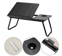 Adjustable Bed Tray With Folding Legs Serving Breakfast Lap Tables Desk Tray Black