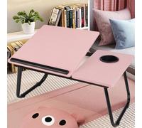 Adjustable Bed Tray With Folding Legs Serving Breakfast Lap Tables Desk Tray Pink