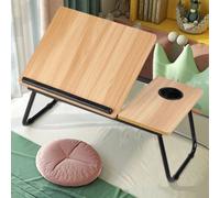 Adjustable Bed Tray With Folding Legs Serving Breakfast Lap Tables Desk Tray Walnut