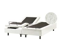 Adjustable Bed without Headboard Boucle DUKE 160 x 200 cm (EU King Size) Off-White