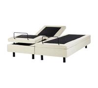 Beliani Adjustable Bed Without Headboard Fabric Duke Ii 160 X 200 Cm (Eu King Size) Beige