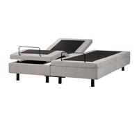 Beliani Adjustable Bed without Headboard Fabric CASTELLAN 160 x 200 cm (EU King Size) Light Grey, Grey