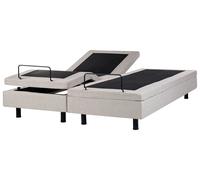 Beliani Adjustable Bed Without Headboard Fabric Duke 180 X 200 Cm (Eu Super King) Beige