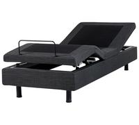 Beliani Adjustable Bed Without Headboard Fabric Duke 80 X 200 Cm (Eu Small Single) Dark Grey