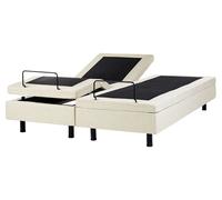 Adjustable Bed without Headboard Fabric DUKE II 160 x 200 cm (EU King Size) Beig