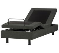 Beliani Adjustable Bed Without Headboard Fabric Castellan 80 X 200 Cm (Eu Small Single) Dark Grey