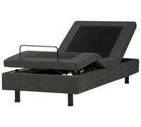 Beliani Adjustable Bed Without Headboard Fabric Castellan 90 X 200 Cm (Eu Single) Dark Grey