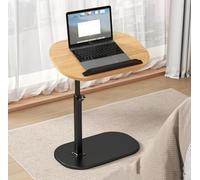 Adjustable Bedside Table - Rolling Tray with Swivel Wheels for Laptop Reading Eating - Perfect for Bedridden Elly Liftable & Flip Design for Convenience